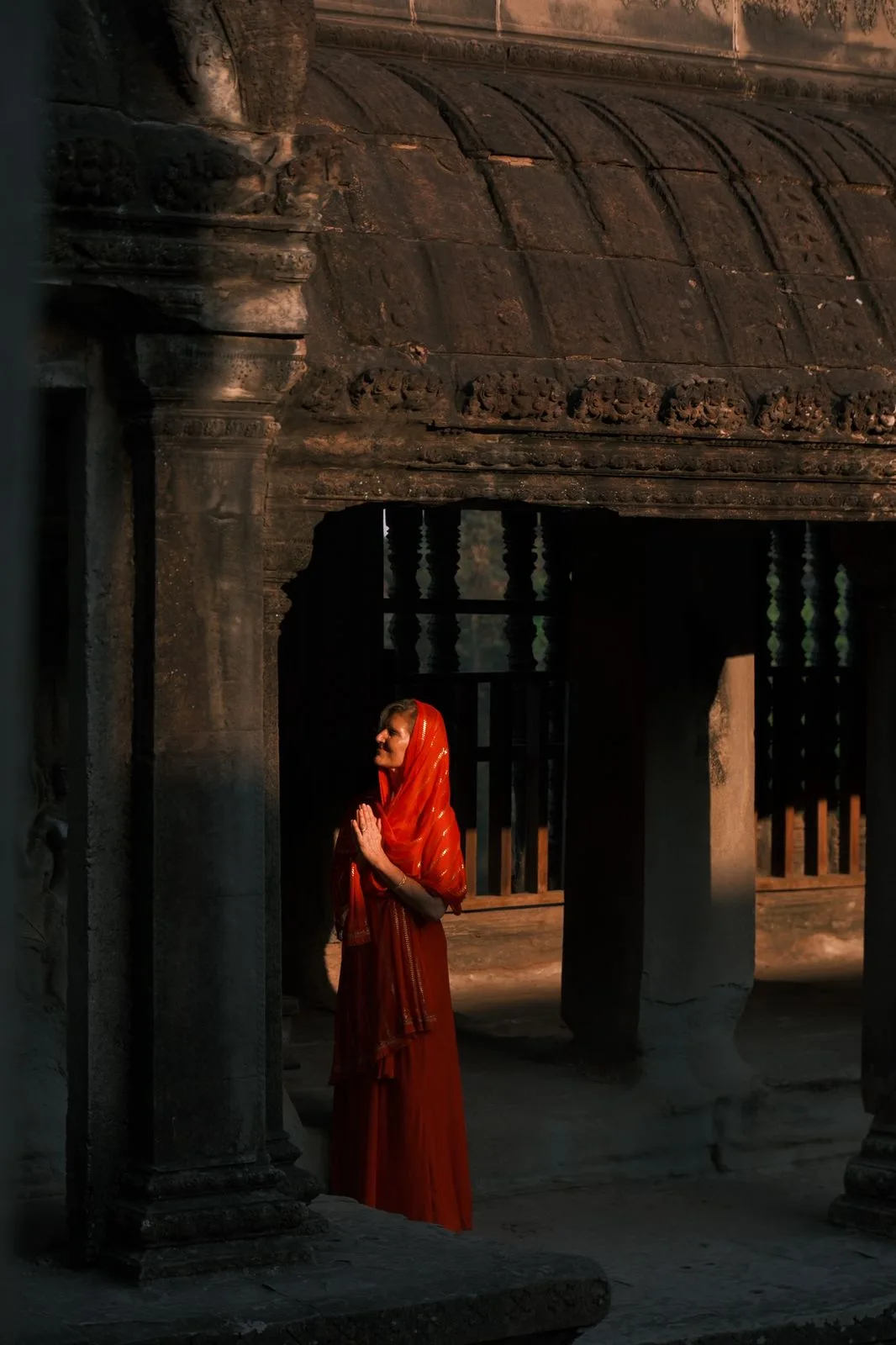 Shiva Rea in prayer